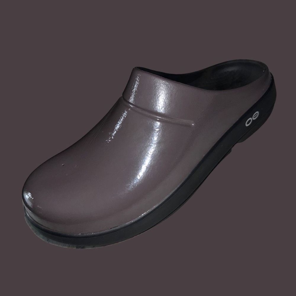 Oofos Oocloog Luxe Clay Shiny Recovery Comfort Mule Clogs Women’s Size 8 Men 6